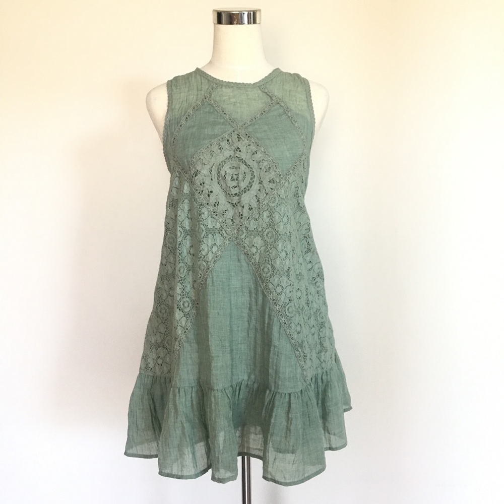Sage Green Sleeveless Mini Dress